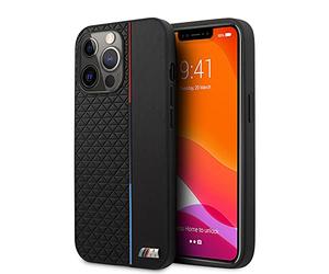 BMW BMHCP13LTRTBK - Coque pour iPhone 13 Pro/13-6,1" - Noir - Collection M - Disposition en Triangle