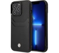 BMW BMHCP14L22RSEPK Apple iPhone 14 Pro noir Fente pour carte en cuir