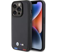 BMW BMHCP15L22PTDK Apple iPhone 15 Pro Tampon Cuir Tricolore noir