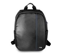 BMW Carbon Navy Stripe - 16" Notebook-Rucksack (Schwarz)