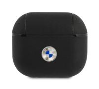 BMW Case BMA3SSLBK Silver Logo, pour Apple AirPods 3, cuir véritable