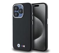 BMW CG Mobile HC M Coque de téléphone conçue pour iPhone 16, durable, résistante aux chocs, coque métallique entièrement enveloppée en carbone PU, noir