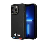 BMW Coque Cuir Tricolore MagSafe pour iPhone 14 Pro - Noir
