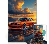 BMW E Orange au Coucher du Soleil Puzzle 1000 pièces pour Adultes Jeu de réflexion Loisirs et Divertissement Qualité supérieure Joli présent (38x52cm)