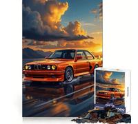 BMW E Orange au Coucher du Soleil Puzzle 1000 pièces pour Adultes Jeu de réflexion Loisirs et Divertissement Qualité supérieure Joli présent (38x52cm)