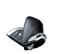 BMW Étui porte-clés BMW d’origine avec barrette en acier inoxydable - Noir