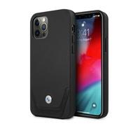 BMW Étui pour iPhone 12/12 Pro 6.1 Cuir noir perforé