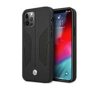 BMW Étui pour iPhone 12 Pro Max 6.7 Noir Côtés en cuir perforé