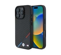 BMW Housse BMHMP16L23PUDTK M Carbon Tricolor Line Noir pour Magsafe - iPhone 16 Pro