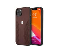 BMW iPhone 13 Mini Housse, Rouge - Cuir Curve Perforate Hardcase