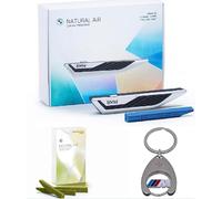 BMW Kit de parfum d'intérieur Natural Air Starter + Clear Mountain Freshness + porte-clés jeton de courses Coffret cadeau pour fan