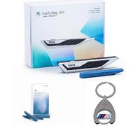 BMW Kit de parfum d'intérieur Natural Air Starter + recharge d'horizon transparent + porte-clés jeton de courses Coffret cadeau pour fan