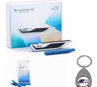 BMW Kit de parfum d'intérieur Natural Air Starter + recharge Relaxing Ocean + porte-clés jeton de courses Coffret cadeau pour fan