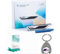BMW Kit de parfum d'intérieur Natural Air Starter + recharge Trobical Forest + porte-clés jeton de courses Coffret cadeau pour fan