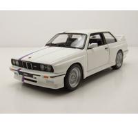 BMW M3 E30 1988 Blanc Avec Rayures Voiture Modèle 1:24 Bburago Die-Cast Métal