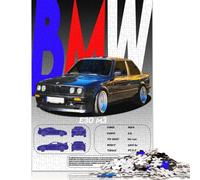 BMW M3 E30 Puzzle 1000 Pièces Educa Jouet en Bois Divertissement Créatif Décoration Intérieure Jeu Éducatif Challenge Toy pour Adultes Et Enfants À Partir De 12 Ans 1000pcs (38x26cm)