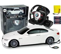 BMW M3 voiture télécommandée blanche 2.4 G volant télécommandé 1:18 feux sonores