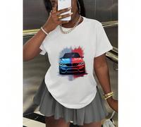 BMW M4 Splatter Art T-Shirt - Unique Graphic Tee, Vibrant Colors, Comfortable Cotton Blend, Perfect For Car Enthusiasts, Birthday Gift, Father's Day Present, Cool Automotive Apparel For Men And Women.