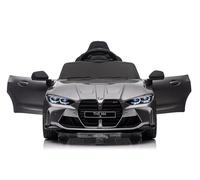 BMW M4 Voiture électrique pour enfant 12 V Gris 1-5 ans RC Parentale, roues en caoutchouc EVA, siège en similicuir