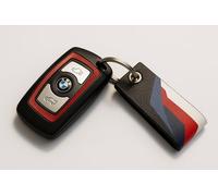 BMW Porte-clés M noir - Pendentif plat avec bande M imprimée