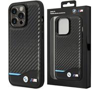 BMW Silikon Metal Logo Apple iPhone 14 Pro Max Hardcase Leather Carbon
