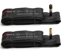 Bmx Air Hambers 20 X 1.75 X 1.95 X 2.00 X 2.1 Inches-Pair Of Inner Tubes 20 Inch Schrader Valve 48 Mm For Children And Teenagers Road Bicycle-Pack Of 2