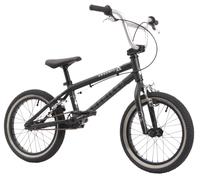 KHE Arsenic LL Vélo BMX 2025 16", léger, cadre en aluminium, guidon en aluminium, pneus Two-Tone, frein en U et Sidepull, pour enfants de 110 à 130 cm, BMX Freestyle pour Street & Park, noir sable