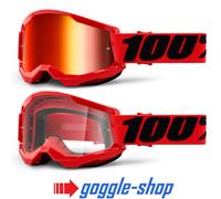 BMX Lunettes 100% STRATA 2 Motocross MX Enduro Vélo 100 PERCENT Miroir / Clair