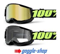 BMX Lunettes 100% STRATA 2 Motocross MX Enduro Vélo 100 PERCENT Miroir / Clair