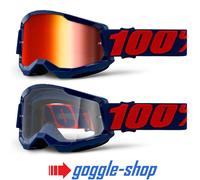 BMX Lunettes 100% STRATA 2 Motocross MX Enduro Vélo 100 PERCENT Miroir / Clair