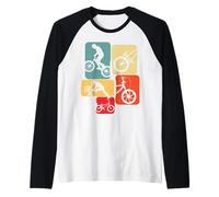 BMX Vélo Velo Cycliste Cyclisme Enfant garçon Retro Manche Raglan