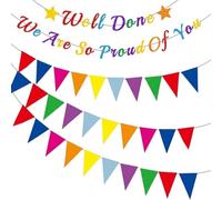 BMYUK Décorations de remise de diplôme Bannière de félicitations à suspendre pour retraite ou remise de diplôme - Décoration de fête « We Are So Proud of You » - Fournitures de fête colorées