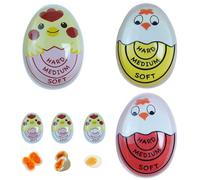 BMZXCH 3 Pièces Egg Timer, Minuteur Couleur Changeante Oeuf Réutilisable d'oeufs en Résine Minuteur à œufs Inuteur pour Oeuf (Doux,Moyen,Dur) pour Cuisine, Maison, Restaurant