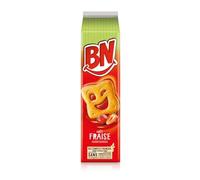 BN - Biscuits Fourrés Fraise aux Céréales Complètes - Fourrage à la Pulpe de Fraise - le paquet de 285 g - Le Lot De 5