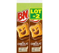 BN Biscuits Goût Chocolat au Blé Complet Français, Format Familial 2x285g, Sans Conservateurs ni Colorants, Goûter Authentique - Lot de 3