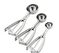 BN Lot de 3 Cuillères Sphériques Différentes Tailles : S 4 cm, M 5 cm et L 6 cm - Cuillère à Glace pour crème glacée, pâte à gâteau, Melon