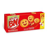BN Mini Fraise 5 Pochons 175G : Savourez des biscuits gourmands aux pépites chocolatées, parfaits pour une pause sucrée- Lot De 4