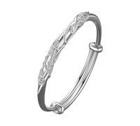 Bn0191-55l Bracelet jonc en argent sterling 925 réglable pour femme, maman, épouse, Saint-Valentin, fête des mères, taille unique, Métal, Pas de gemme