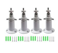 bnafes Lot de 4 supports muraux et de plafond en métal réglables pour intérieur/extérieur, compatible avec Arlo, Arlo Pro 2 3, Arlo Ultra CCTV et caméra compatible avec tête de vis 1/4 (blanc)