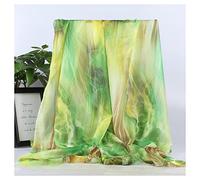 BNALU Mousseline De Soie Tissu Tissu en Mousseline De Soie Imprimé Style Chinois à L'encre De 150cm De Large Vendu Au Mètre pour Jupe Chemises Vêtements Fait Main(Color:Couleur Magique Vert)