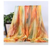 BNALU Mousseline De Soie Tissu Tissu en Mousseline De Soie Imprimé Style Chinois à L'encre De 150cm De Large Vendu Au Mètre pour Jupe Chemises Vêtements Fait Main(Color:Couleur Magique Jaune)