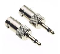 BNC-Buchse auf 3,5 mm Mono-Klinkenstecker-Adapter-weiblich TS männlich Stecker,DAB CB Radio Antenne Composite Adapter 1/8"" vernickelt Stecker DVR und mehr-2 Stück