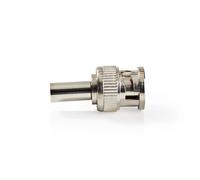 BNC connector | Straight | Male | Nickel plated | 50 Ohm | Crimp | Cable input diameter : 6.0 mm | Steel | Silver | 25 pcs. | Enveloppe