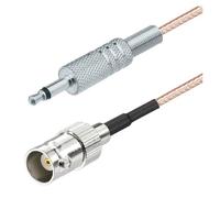 BNC mâle femelle vers 3,5 mm 1/8" Mono TS Plug adaptateur stéréo câble audio d'alimentation coaxial(BNC F to 3.5mm M,30CM)