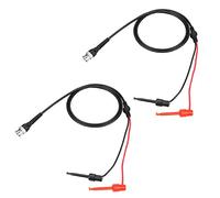 BNC to Dual Testing Hook Coaxial Cable Durable Oscilloscope Test Lead for Electronics Engineers Black Red 110cm 2Pcs