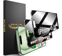 BNCHI Lot de 2 films de protection de confidentialité à 360° pour iPhone 15/iPhone 16 en verre blindé 4 voies - Film de protection d'écran complet 9H - Anti-traces de doigts - Sans bulles