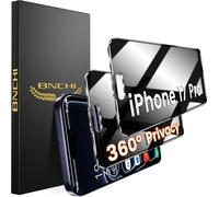 BNCHI Lot de 2 films de protection de confidentialité à 360° pour iPhone 17 Pro en verre blindé 4 voies - Film de protection d'écran complet 9H - Anti-traces de doigts - Sans bulles