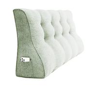 BNCKTRD Grand coussin de lecture en forme de cale - Dossier haut - Pour une relaxation et un plaisir de lecture ultimes - Avec housse en lin lavable - 140 cm - Blanc