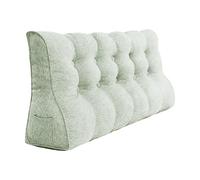BNCKTRD Grand coussin de lecture en forme de cale - Dossier haut - Pour une relaxation et un plaisir de lecture ultimes - Avec housse en lin lavable - 160 cm - Blanc