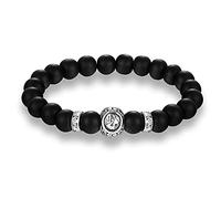 BNCXMO 12 Constellations Galaxy Zodiac Signes Natural 8 mm Matte Black Stone Beads Bracelets Vintage Capricorne Constellation Stretch Bangles